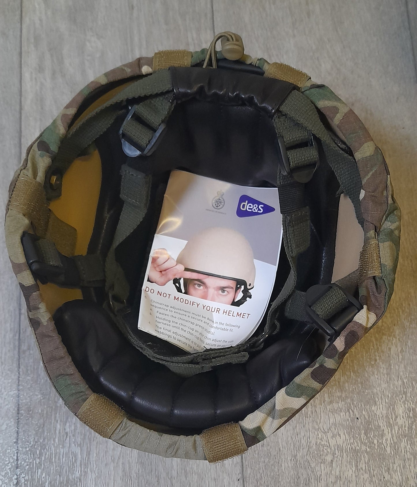 Original MOD British Army Mk7 Ballistic Nylon Helmet NIJ IIIA w Blackhawk cover