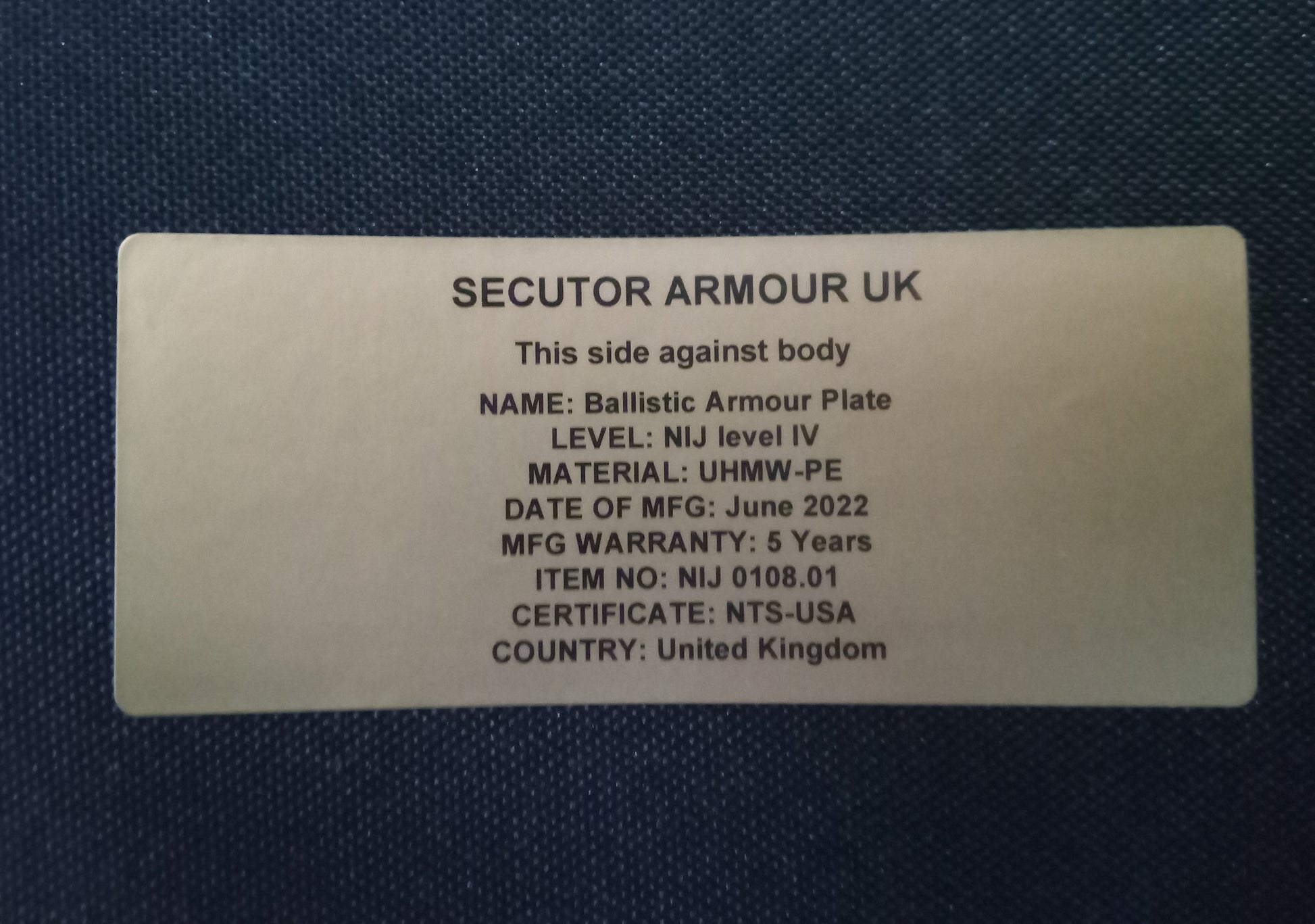 Composite Armour strike plates Ballistic Protection NIJ IV & III - IWMD-Store SECUTOR ARMOUR