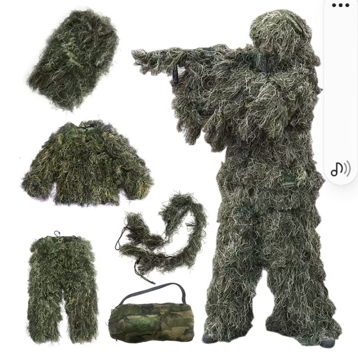 Camouflage Ghillie Suit Yowie Tactical Sniper 5pcs/set Clothes Camo Suit