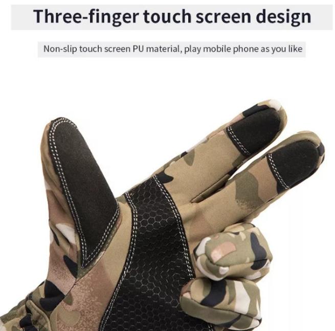 New Winter Tactics Outdoors Camouflage Hunting Warm Non-Slip Fishing Gloves Waterproof Touch Screen Ski Camping Gloves