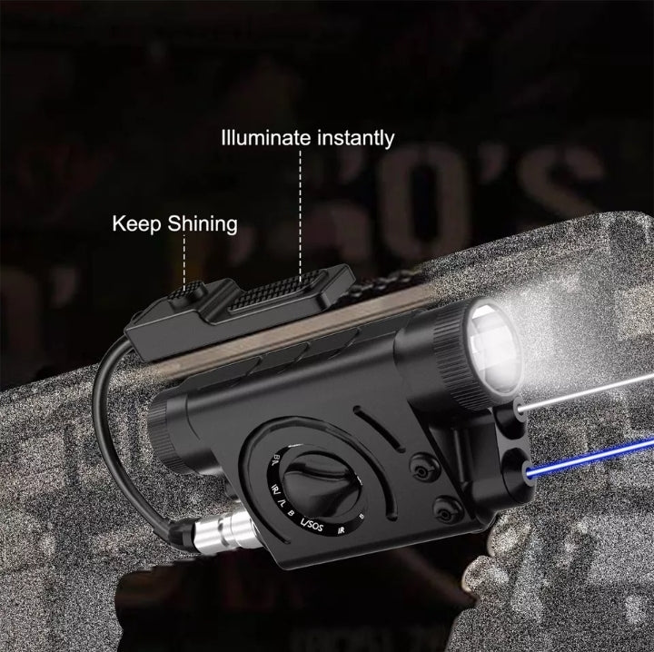 Gen 3 Compact Invisible IR Laser PEQ, Combo, 20mm Picatinny Mounted