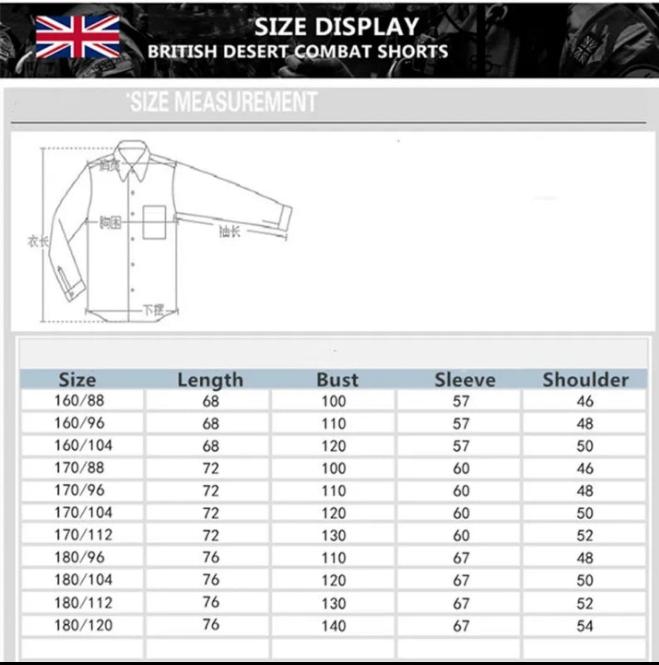 British Army Smock Windbreaker Army Camouflage Tactical M65 Jacket Men's Outdoor Training Hunting Shooting Sniper Field Combat Uniform Coat