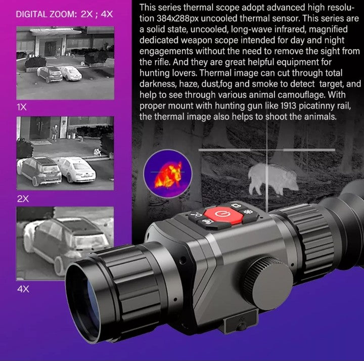 HT-C8 Thermal Imaging Rifle Scope, Monocular 25mm, 35mm, 54mm, 75mm