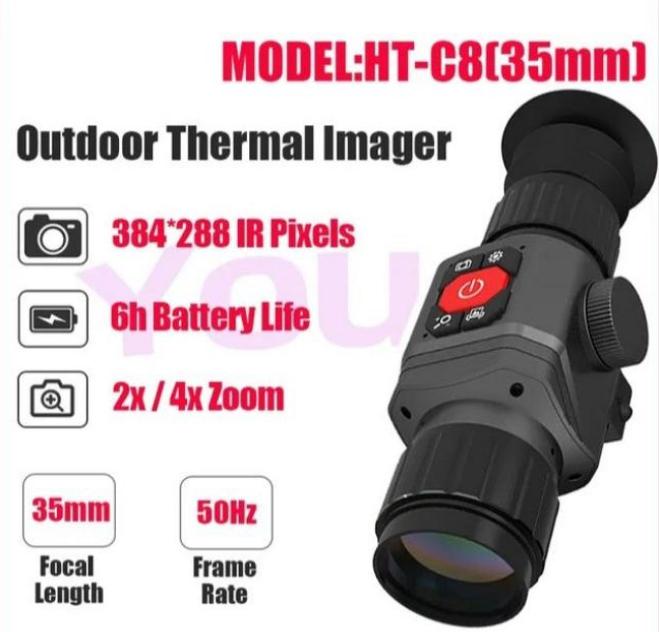 HT-C8 Thermal Imaging Rifle Scope, Monocular 25mm, 35mm, 54mm, 75mm