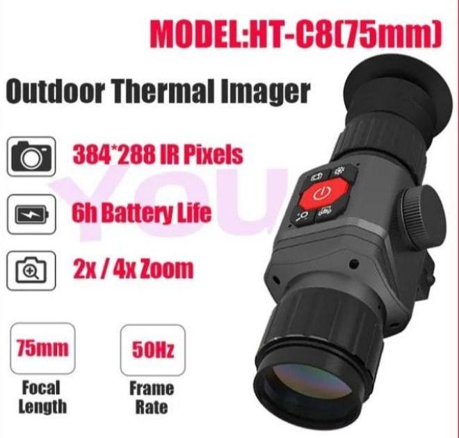 HT-C8 Thermal Imaging Rifle Scope, Monocular 25mm, 35mm, 54mm, 75mm