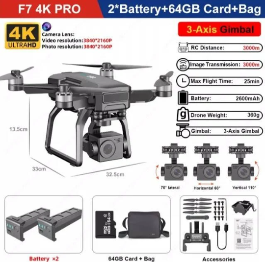 4k pro drone gps 5g WiFi 3 Axis gimbal with hd Camera fpv Professional rc foldable brushless quadcopter rc drone - IWMD-Store SECUTOR ARMOUR