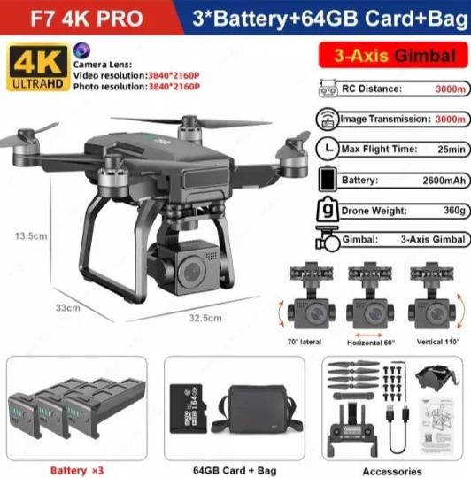 4k pro drone gps 5g WiFi 3 Axis gimbal with hd Camera fpv Professional rc foldable brushless quadcopter rc drone - IWMD-Store SECUTOR ARMOUR