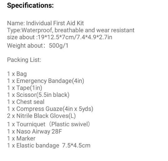 Special Forces Tactical combat casualty care Medical Kit MINI Size IFAK Tactical Trauma Kit Bag Molle - IWMD-Store SECUTOR ARMOUR